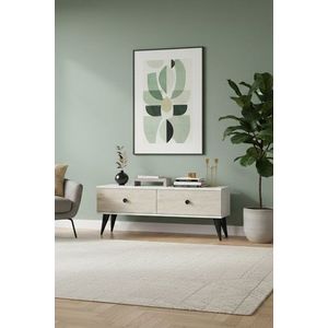 TV stolík Mona 120 - White, Travertine vyobraziť