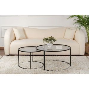 Súprava konferenčných stolíkov Black-Grey-80-60 vyobraziť