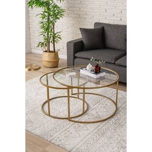 Konferenčný stolík Belarus 80 - Gold, Transparent vyobraziť