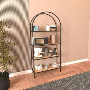 Knižnica Mona 80 - Black, Atlantic Pine vyobraziť