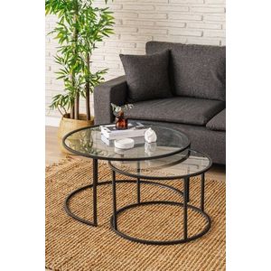 Konferenčný stolík Belarus 80 - Black, Transparent vyobraziť