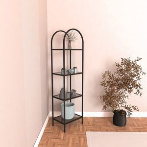 Knižnica Mona - Black, Smoked Glass 40 vyobraziť