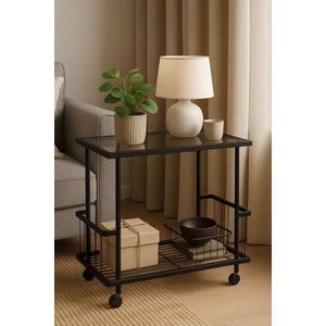 Príručný stolík / Odkladací stolík Fuji - Black, Fume vyobraziť