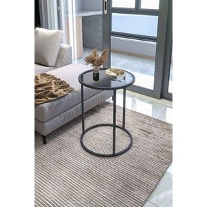 Príručný stolík / Odkladací stolík Alya Tekli - Black, Glass vyobraziť