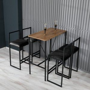 Bar Table & Stool Set (5 Pieces) Nordic - Black vyobraziť