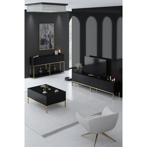 Living Room Furniture Set Lord - Black, Gold vyobraziť