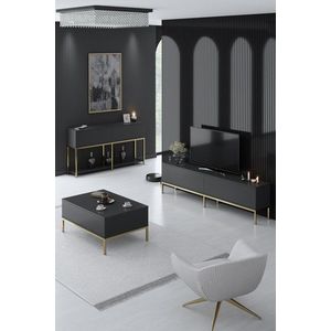 Living Room Furniture Set Lord - Anthracite, Gold vyobraziť