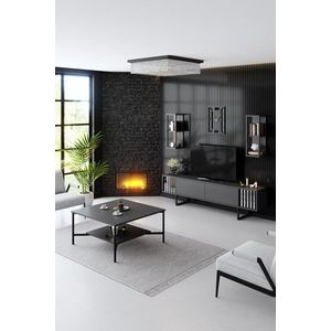 Living Room Furniture Set Chrome Line Set - Anthracite, Black vyobraziť