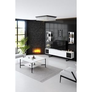 Living Room Furniture Set Black Line Set - White, Black vyobraziť