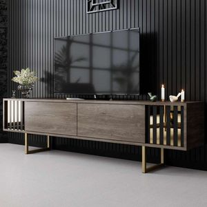TV stolík Gold Line - Walnut, Black vyobraziť