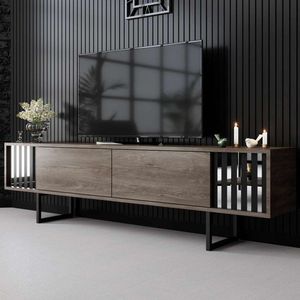 TV stolík Chrome Line - Walnut, Black vyobraziť