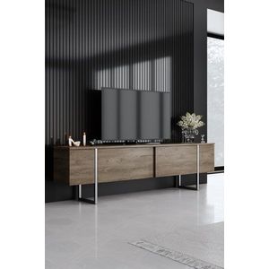 TV skrinka / Obývacia stena Luxe - Walnut, Silver vyobraziť