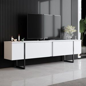 TV stolík Luxe - White, Black vyobraziť