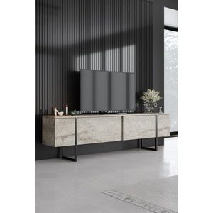 TV stolík Luxe - Travertine, Black vyobraziť