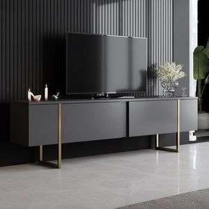 TV stolík Luxe - Anthracite, Gold vyobraziť