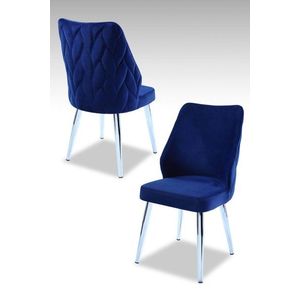 Súprava stoličiek (4 kusy) Pufi - Sax Blue, Chrome vyobraziť