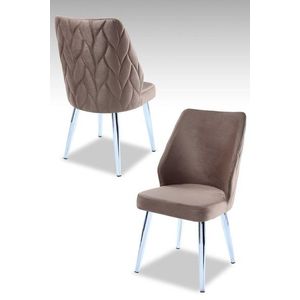 Súprava stoličiek (4 kusy) Pufi - Cappuccino, Chrome vyobraziť