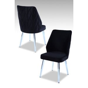 Súprava stoličiek (4 kusy) Pufi - Black, Chrome vyobraziť