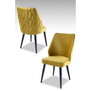 Súprava stoličiek (4 kusy) Pufi - Yellow, Black vyobraziť