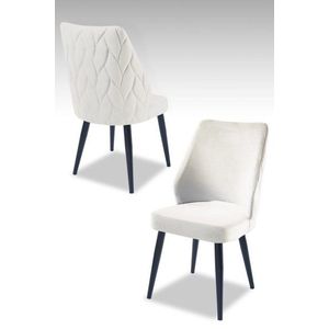 Súprava stoličiek (4 kusy) Pufi - Cream, Black vyobraziť