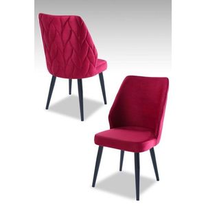 Súprava stoličiek (4 kusy) Pufi - Claret Red, Black vyobraziť