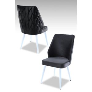 Súprava stoličiek (4 kusy) Pufi - Anthracite, White vyobraziť