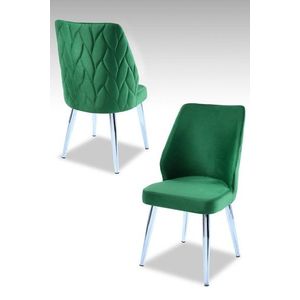 Súprava stoličiek (2 kusy) Pufi - Green, Chrome vyobraziť