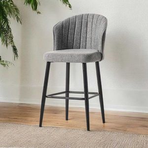Bar Stool Set (2 Pieces) Rubi - Grey, Black vyobraziť