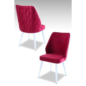 Súprava stoličiek (2 kusy) Pufi - Tile Red, White vyobraziť