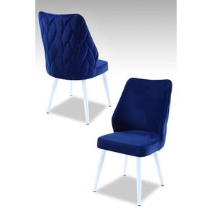 Súprava stoličiek (2 kusy) Pufi - Sax Blue, White vyobraziť