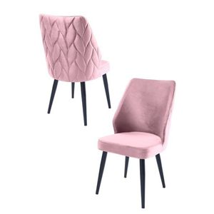 Súprava stoličiek (2 kusy) Pufi - Lilac, Black vyobraziť