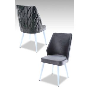 Súprava stoličiek (2 kusy) Pufi - Grey, White vyobraziť