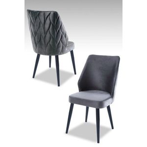 Súprava stoličiek (2 kusy) Pufi - Grey, Black vyobraziť