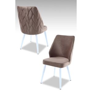 Súprava stoličiek (2 kusy) Pufi - Cappuccino, White vyobraziť