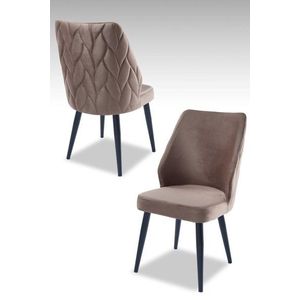 Súprava stoličiek (2 kusy) Pufi - Cappuccino, Black vyobraziť