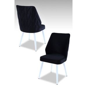 Súprava stoličiek (2 kusy) Pufi - Black, White vyobraziť