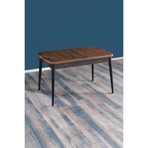 Extendable Dining Table Amalfi Motif - Walnut, Black vyobraziť