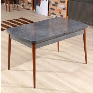 Extendable Dining Table Aris - Anthracite, Walnut vyobraziť