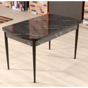 Extendable Dining Table Trend Bendır - Black, White vyobraziť