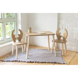 Kid's Table Set Deer Two Chair Set - Brown vyobraziť