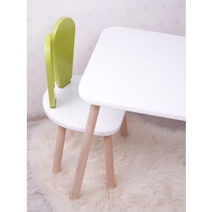 Kid's Table Set Bunny One Chair Set - Pistachio Green, White vyobraziť