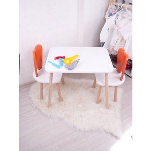 Kid's Table Set Bunny One Chair Set - Orange, White vyobraziť