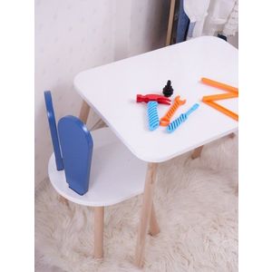 Kid's Table Set Bunny One Chair Set - Blue, White vyobraziť