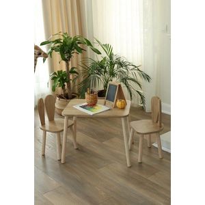 Kid's Table Set Bunny One Chair Set - Brown vyobraziť