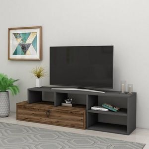 TV stolík Duru - Light Walnut, Anthracite vyobraziť