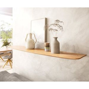 Nástenná polica Edge 145 cm akácia prírodná švajčiarska hrana masívna vyobraziť