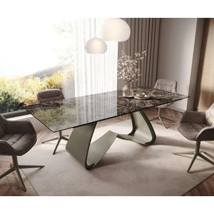 Jedálenský stôl Edge 180-220x100 keramika Laminam® Emperador Extra vyobraziť