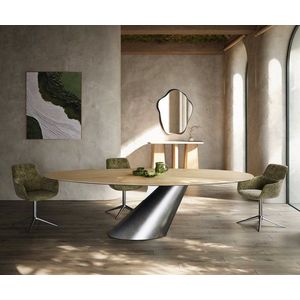 Jedálenský stôl Edge oválny 280x130 keramika Laminam® sabbia dubová vyobraziť