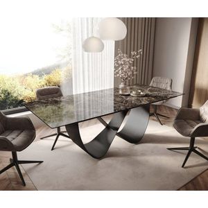 Jedálenský stôl Edge 180-220x100 keramika Laminam® Emperador Extra vyobraziť