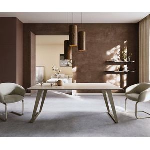 Jedálenský stôl Edge 200x100 keramika Laminam® Travertino Bianco vyobraziť